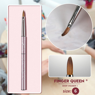Kolinsky Sable Brush Nail Art Pink Metal SalonBuilder Crystal Carve Design 3D Minta Design Köröm kellékek Ail felszerelésekhez