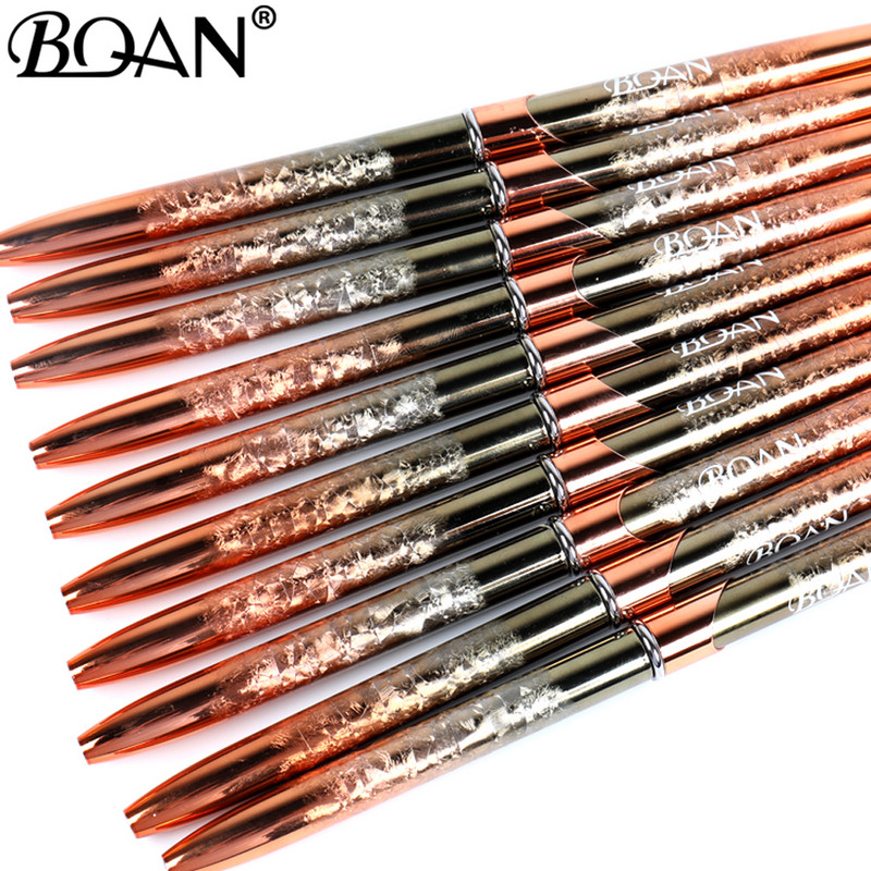 BQAN NAUJAS Rose Gold Nail Art Brush Deimantinis gradientas Nagų šepetėlis Linija Tapybos Teptukai Nagai Krištolo Akrilo Pamušalo piešimo rašiklis