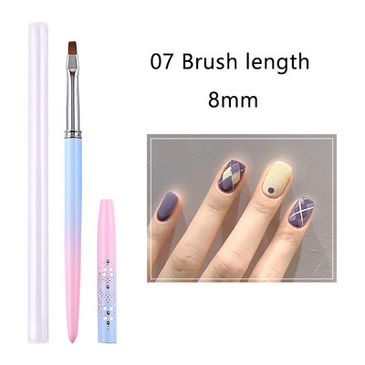 1 vnt Nails Art Stripe Liner Brush 3D Tips Manikiūro aksesuarai Pull Line Smudge Fototerapijos piešimo rašiklis UV gelio rašiklio dažymo įrankis