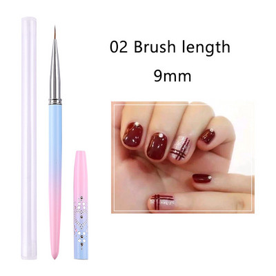 1 vnt Nails Art Stripe Liner Brush 3D Tips Manikiūro aksesuarai Pull Line Smudge Fototerapijos piešimo rašiklis UV gelio rašiklio dažymo įrankis