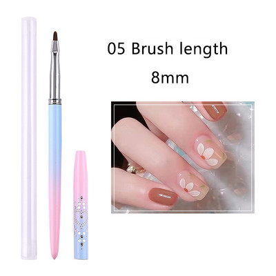1 vnt Nails Art Stripe Liner Brush 3D Tips Manikiūro aksesuarai Pull Line Smudge Fototerapijos piešimo rašiklis UV gelio rašiklio dažymo įrankis