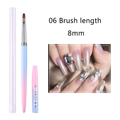 1 vnt Nails Art Stripe Liner Brush 3D Tips Manikiūro aksesuarai Pull Line Smudge Fototerapijos piešimo rašiklis UV gelio rašiklio dažymo įrankis