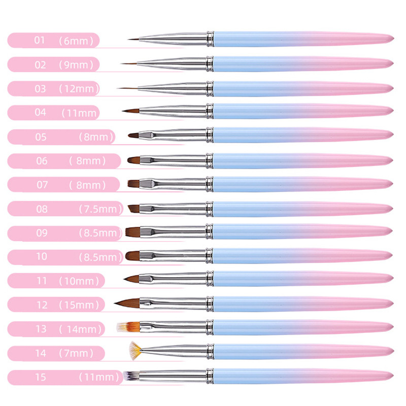 1 vnt Nails Art Stripe Liner Brush 3D Tips Manikiūro aksesuarai Pull Line Smudge Fototerapijos piešimo rašiklis UV gelio rašiklio dažymo įrankis