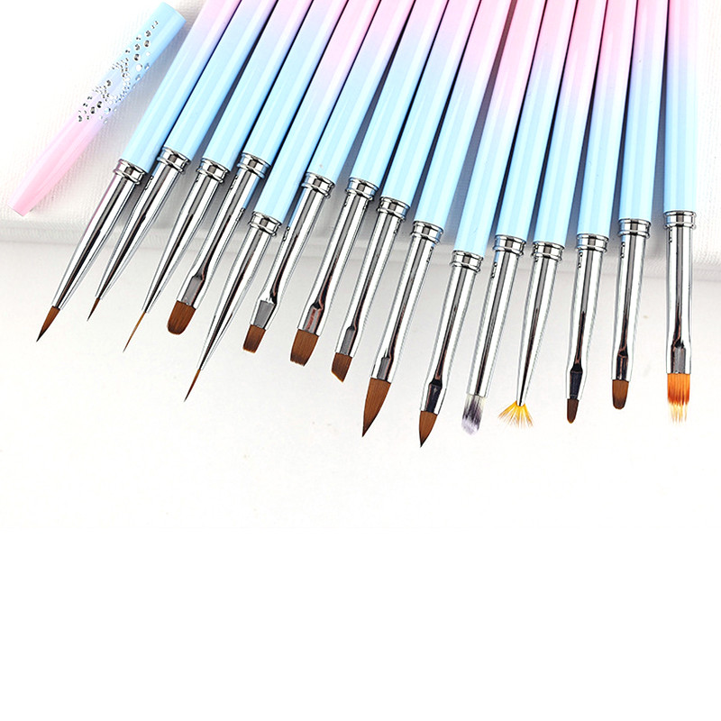 1 vnt Nails Art Stripe Liner Brush 3D Tips Manikiūro aksesuarai Pull Line Smudge Fototerapijos piešimo rašiklis UV gelio rašiklio dažymo įrankis