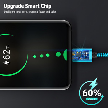 Καλώδιο φόρτισης USB A 2.0 σε Micro B Φόρτιση δεδομένων υψηλής ταχύτητας για Samsung Xiaomi Smart Device Charging Data Cable Nylon Braided