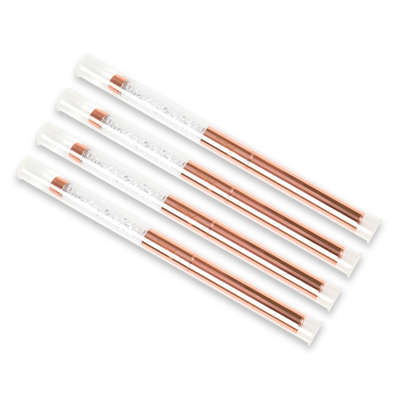 ANGNYA Rose Gold 100% Pure Kolinsky Sable Četkica za nokte Kistovi za akrilni puder Rhinestones Metalna drška Profesionalni alati za nadogradnju noktiju