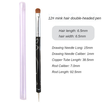 TIANMI Dviejų galų nagų dailės taškavimo rašiklis akrilinis piešimo pamušalas gėlių šepetys kalnų krištolas UV gelis juodas dažymas manikiūro keramikos įrankis