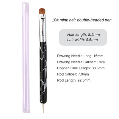 TIANMI Dviejų galų nagų dailės taškavimo rašiklis akrilinis piešimo pamušalas gėlių šepetys kalnų krištolas UV gelis juodas dažymas manikiūro keramikos įrankis