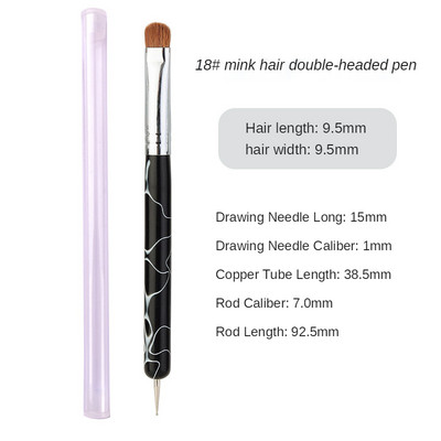 TIANMI Dviejų galų nagų dailės taškavimo rašiklis akrilinis piešimo pamušalas gėlių šepetys kalnų krištolas UV gelis juodas dažymas manikiūro keramikos įrankis