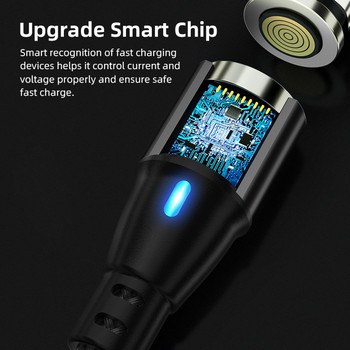 AUFU 60W Μαγνητική φόρτιση Καλώδιο USB τύπου C Καλώδιο Super Fast Charge For Huawei Micro Data Transfer PD 20W Για iPhone 13 12