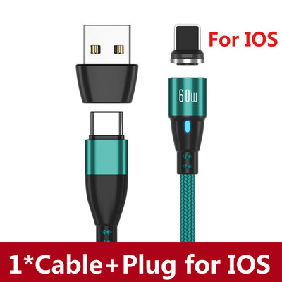 AUFU 60W magnetsko punjenje USB tip C kabel Super brzi kabel za punjenje za Huawei Micro Data Transfer PD 20W za iPhone 13 12