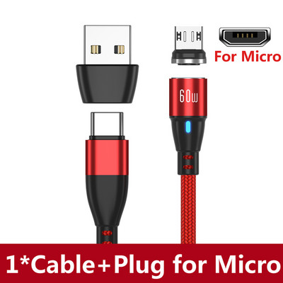 AUFU 60W magnetsko punjenje USB tip C kabel Super brzi kabel za punjenje za Huawei Micro Data Transfer PD 20W za iPhone 13 12
