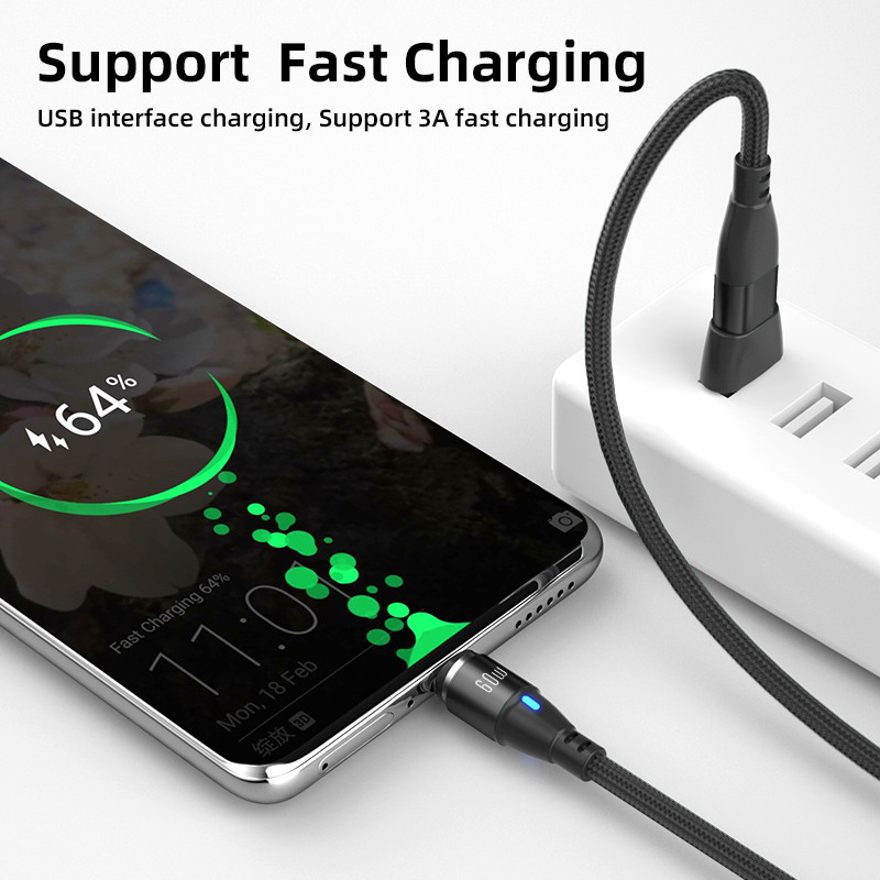 AUFU 60W magnetsko punjenje USB tip C kabel Super brzi kabel za punjenje za Huawei Micro Data Transfer PD 20W za iPhone 13 12