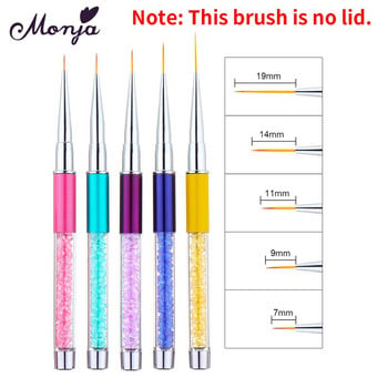 Monja Nail Art Acrylic UV Gel Extension Building Liquid Powder Carving Brush French Stripes Lines Liner Drawing Pinting Painting Pen
