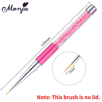 Monja Nail Art akril UV gél hosszabbító építő folyékony púder faragó ecset French Stripes Lines Liner rajzfestő toll