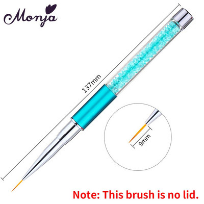 Monja Nail Art akril UV gél hosszabbító építő folyékony púder faragó ecset French Stripes Lines Liner rajzfestő toll