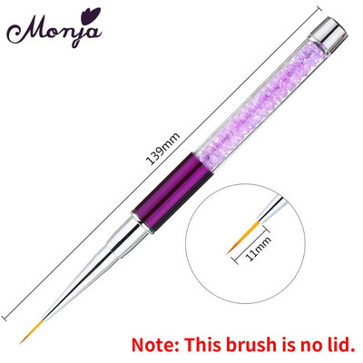 Monja Nail Art akril UV gél hosszabbító építő folyékony púder faragó ecset French Stripes Lines Liner rajzfestő toll
