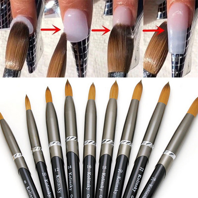 1Pcs Pure Kolinsky Handle Akrilna četka za nokte za Nail Art Kist Četke za crtanje gela za ekstenzije Olovka za nokte Manikura Nail Art Alati