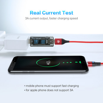 FLOVEME Магнитен кабел за зареждане за Lightning Type C Micro USB кабел за iPhone зарядно устройство Android телефони бързо зареждане USB Data Cabo