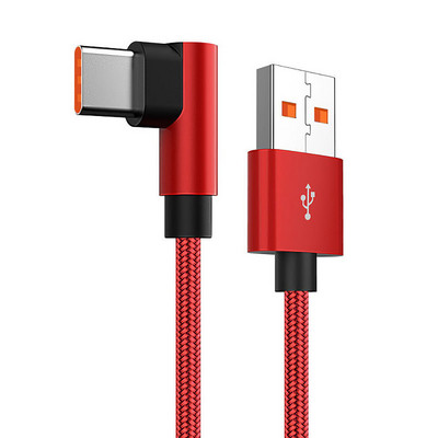 C típusú USB-kábel 66W 90 fokos 6A gyorstöltés Xiaomi Samsung Huawei gyorstöltő USB C-kábelekhez C típusú játékkábel