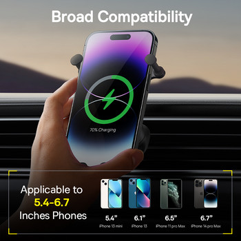 Βάση τηλεφώνου αυτοκινήτου Baseus με δυνατότητα αυτόματης επαναφοράς Gravity σε αεραγωγό αυτοκινήτου Βάση σιλικόνης για iPhone 14 Υποστήριξη κινητού αυτοκινήτου Samsung Xiaomi