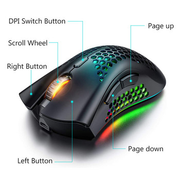 Безжична мишка Gamer Mouse Wirelesss RGB GAMING Mous Gaming Mouse Wireless For Laptop PC Gamer Office LED Rechargeable Mouse