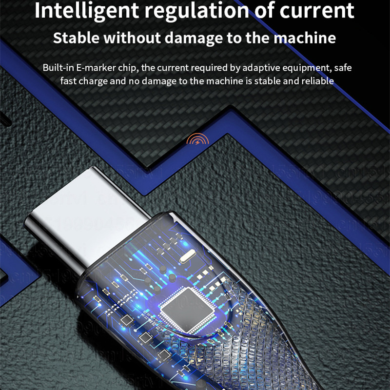 Cablu USB de încărcare rapidă 65W 5A Încărcător rapid multiplu Cablu USB tip C din aliaj de aluminiu pentru Samsung Xiaomi Huawei Cablu de sârmă pentru încărcător