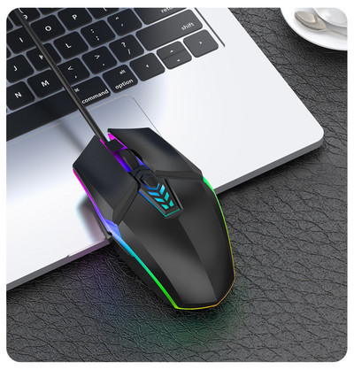RGB pozadinsko osvjetljenje bez zvuka Gaming miš 1600 DPI optički USB miš sa 6 tipki s mute žičanim miševima za stolno prijenosno računalo Gamer miš