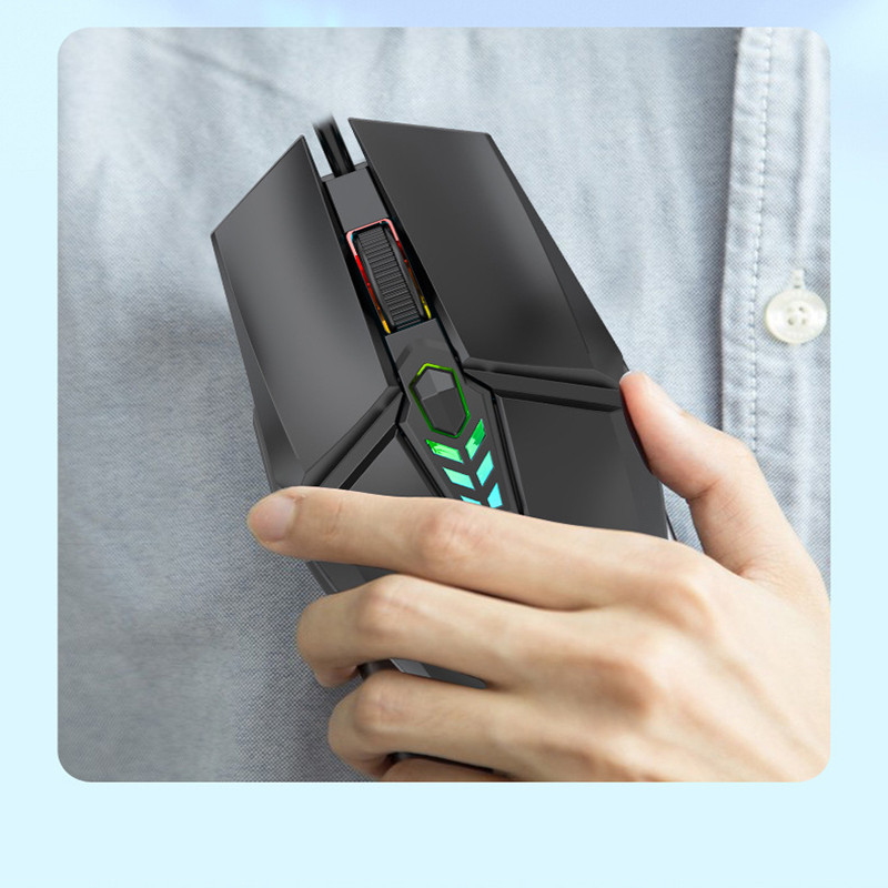 RGB pozadinsko osvjetljenje bez zvuka Gaming miš 1600 DPI optički USB miš sa 6 tipki s mute žičanim miševima za stolno prijenosno računalo Gamer miš