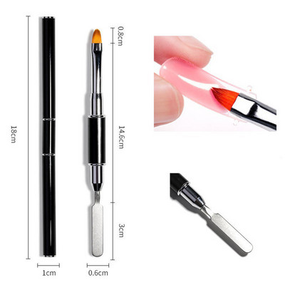 1PC Dual Ended Nail Art Акрилно удължаване Светлинна терапия Писалка за рисуване UV Gel Remover Шпатула Инструмент за маникюр