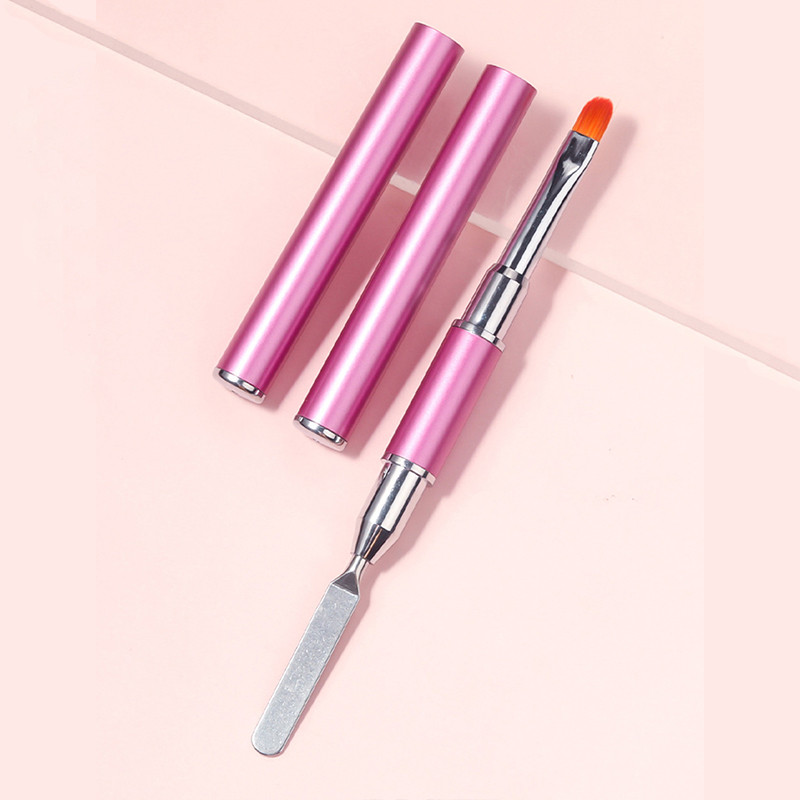 1 db kétvégű Nail Art akril hosszabbító fényterápiás festőtoll UV gél eltávolító spatula manikűr eszköz