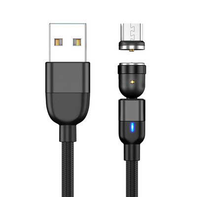 Forgó mágneses kábel 3 m hosszú Micro USB C típusú telefonkábel Huawei töltőkábelhez vezeték Samsung mágneses töltőhöz 1 m 2 m