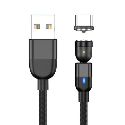 Forgó mágneses kábel 3 m hosszú Micro USB C típusú telefonkábel Huawei töltőkábelhez vezeték Samsung mágneses töltőhöz 1 m 2 m