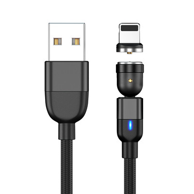 Forgó mágneses kábel 3 m hosszú Micro USB C típusú telefonkábel Huawei töltőkábelhez vezeték Samsung mágneses töltőhöz 1 m 2 m