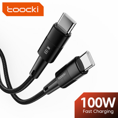 Toocki 100W USB C към Type C кабел PD Кабел за бързо зареждане 6A/66W USB Type C кабел за Huawei Xiaomi POCO Samsung Macbook