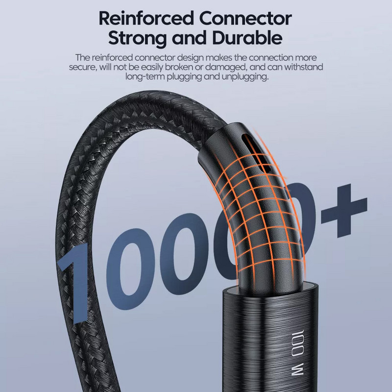 Toocki 100 W USB C - C típusú kábel PD gyorstöltő töltőkábel 6A/66W USB Type C kábel Huawei Xiaomi POCO Samsung Macbookhoz