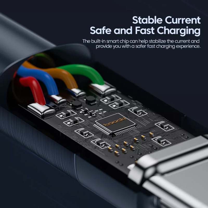Toocki 100 W USB C - C típusú kábel PD gyorstöltő töltőkábel 6A/66W USB Type C kábel Huawei Xiaomi POCO Samsung Macbookhoz