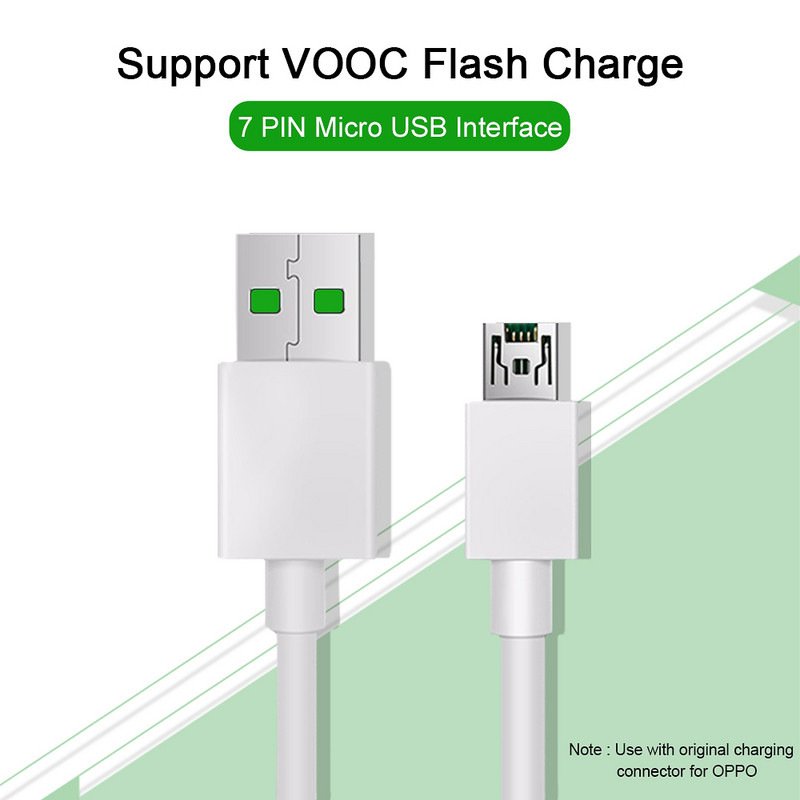 5V/4A datos mikro USB laidas, skirtas OPPO VOOC Flash įkroviklio kabeliui 5V 4A 7 kontaktų įkrovimo laidas Micro USB laidas greito įkrovimo laidas