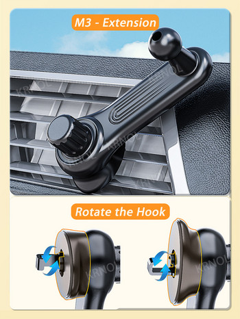 Надстройте щипка за вентилационен отвор за стойка за автомобилен държач за телефон 17 mm 15 mm 13 mm сферична глава за въздушни отвори Монтажна скоба за автоматична поддръжка на телефон