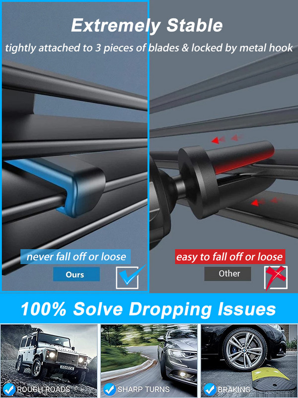 Atnaujinkite oro ventiliacijos spaustuką automobilinio telefono laikiklio stovui 17 mm 15 mm 13 mm rutulinė galvutė oro išleidimo angoms automatinio telefono atramos tvirtinimo laikiklis