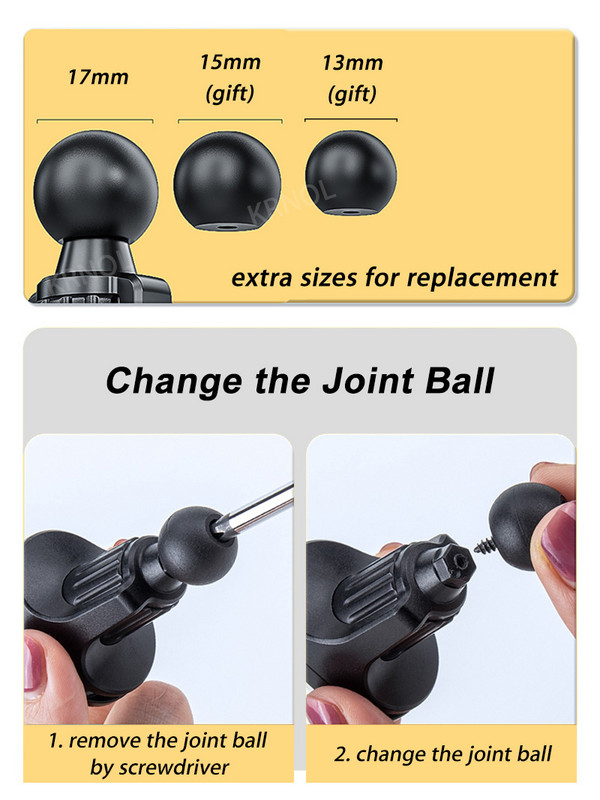 Atnaujinkite oro ventiliacijos spaustuką automobilinio telefono laikiklio stovui 17 mm 15 mm 13 mm rutulinė galvutė oro išleidimo angoms automatinio telefono atramos tvirtinimo laikiklis