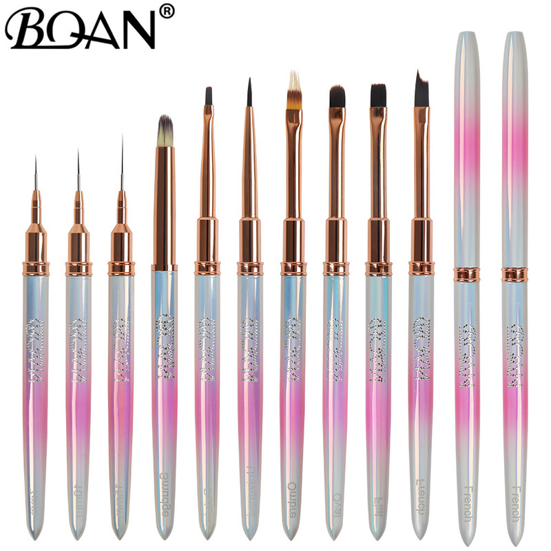 BQAN Pearlescent Nail Art Brush Gelinis šepetys manikiūrui Akrilo UV gelio priauginimo rašiklis nagų lako dažymo piešimo teptuko įdėklas