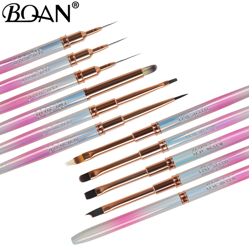 BQAN Pearlescent Nail Art Brush Gelinis šepetys manikiūrui Akrilo UV gelio priauginimo rašiklis nagų lako dažymo piešimo teptuko įdėklas