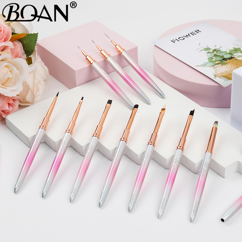 BQAN Pearlescent Nail Art Brush Gelinis šepetys manikiūrui Akrilo UV gelio priauginimo rašiklis nagų lako dažymo piešimo teptuko įdėklas