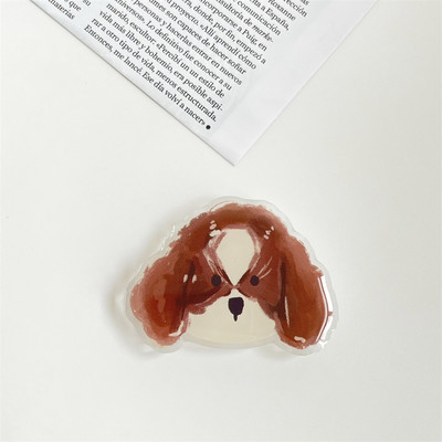 Πολυτελής γυαλιστερή επεκτάσιμη βάση τηλεφώνου Cartoon Animal Puppy Πτυσσόμενη ελαστική λαβή Tok Αξεσουάρ βραχίονα δακτυλίου δακτυλίου