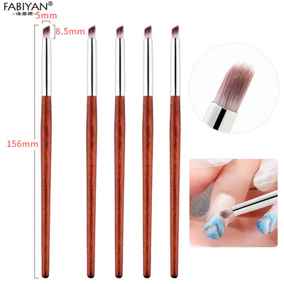 5 buc perie pentru pictura pentru unghii, stilou, formă de evantai, acrilic, gel UV, lac, design, design gradient, instrument de curățare pentru manichiură