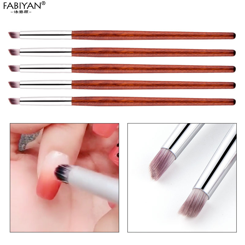 5 buc perie pentru pictura pentru unghii, stilou, formă de evantai, acrilic, gel UV, lac, design, design gradient, instrument de curățare pentru manichiură