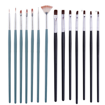20 db/szett köröm French Line ecsetek kezdőkészlet akril UV körömkefe gél lakk ecset Kétirányú Dot Pen Art Design festőeszközök