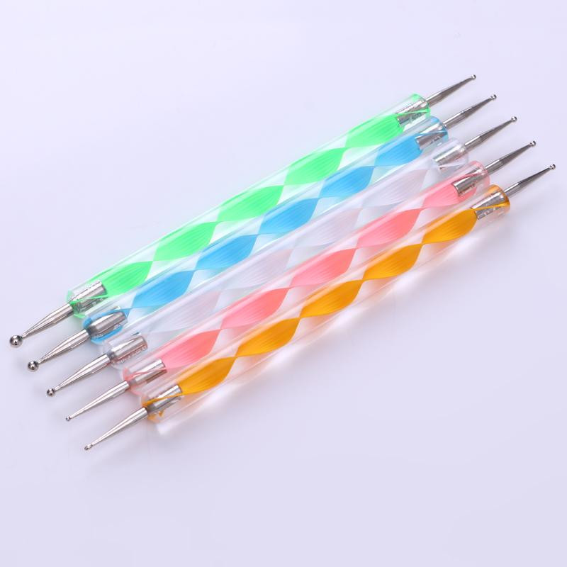 20 db/szett köröm French Line ecsetek kezdőkészlet akril UV körömkefe gél lakk ecset Kétirányú Dot Pen Art Design festőeszközök