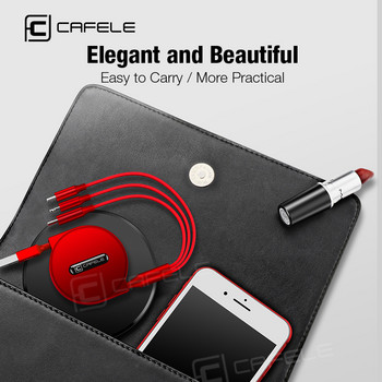 Cafele Ανασυρόμενο καλώδιο USB 3 σε 1 για iPhone & Micro USB & Καλώδιο τύπου C Καλώδιο γρήγορης φόρτισης Φορητό καλώδιο USB c